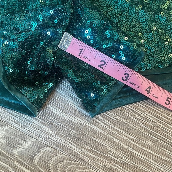Allegra K High Waist Green Sequin Shorts size xl side zip - Picture 8 of 9